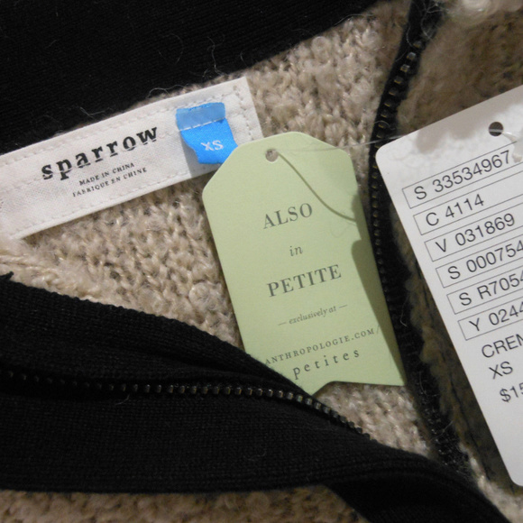 ANTHROPOLOGIE COLORBLOCK BOUCLE COAT XS NWT $158 - Picture 7 of 8